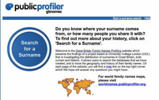 Great Britain Family Surname Mapping