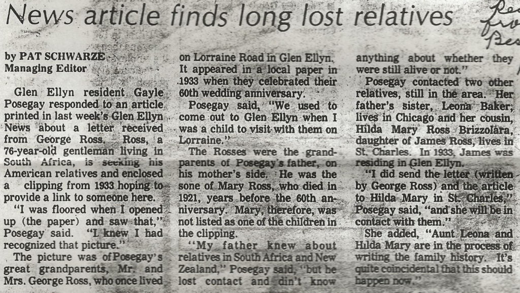 Ross Family and Some Old-School Genealogy Research