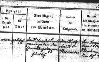 German Parish Record Translation of the Marriage of Carl Bauch and Anna Braun