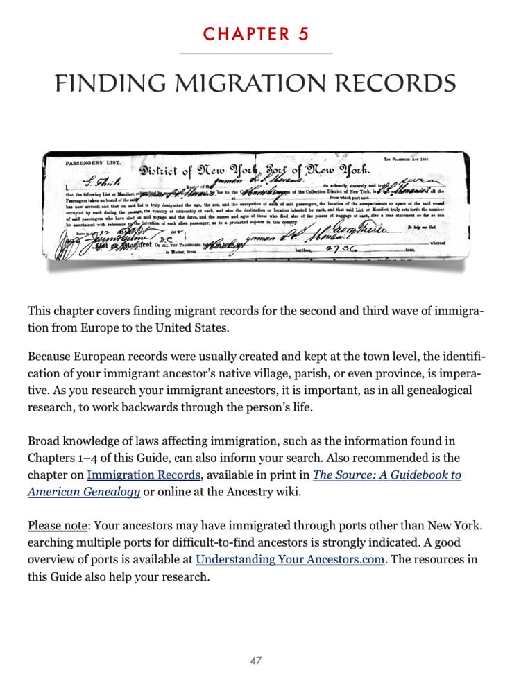 Discovering Immigrant Ancestors Chap 5