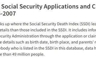 Social Security Applications and Claims Index, 1936-2007