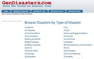 GenDisasters.com menu