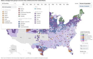 U.S. Immigration Interactive Map 1880-2000