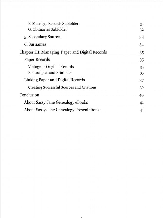Organize_Like_an_Archivist Taming_Genealogy_Records_Research Table of Contents2