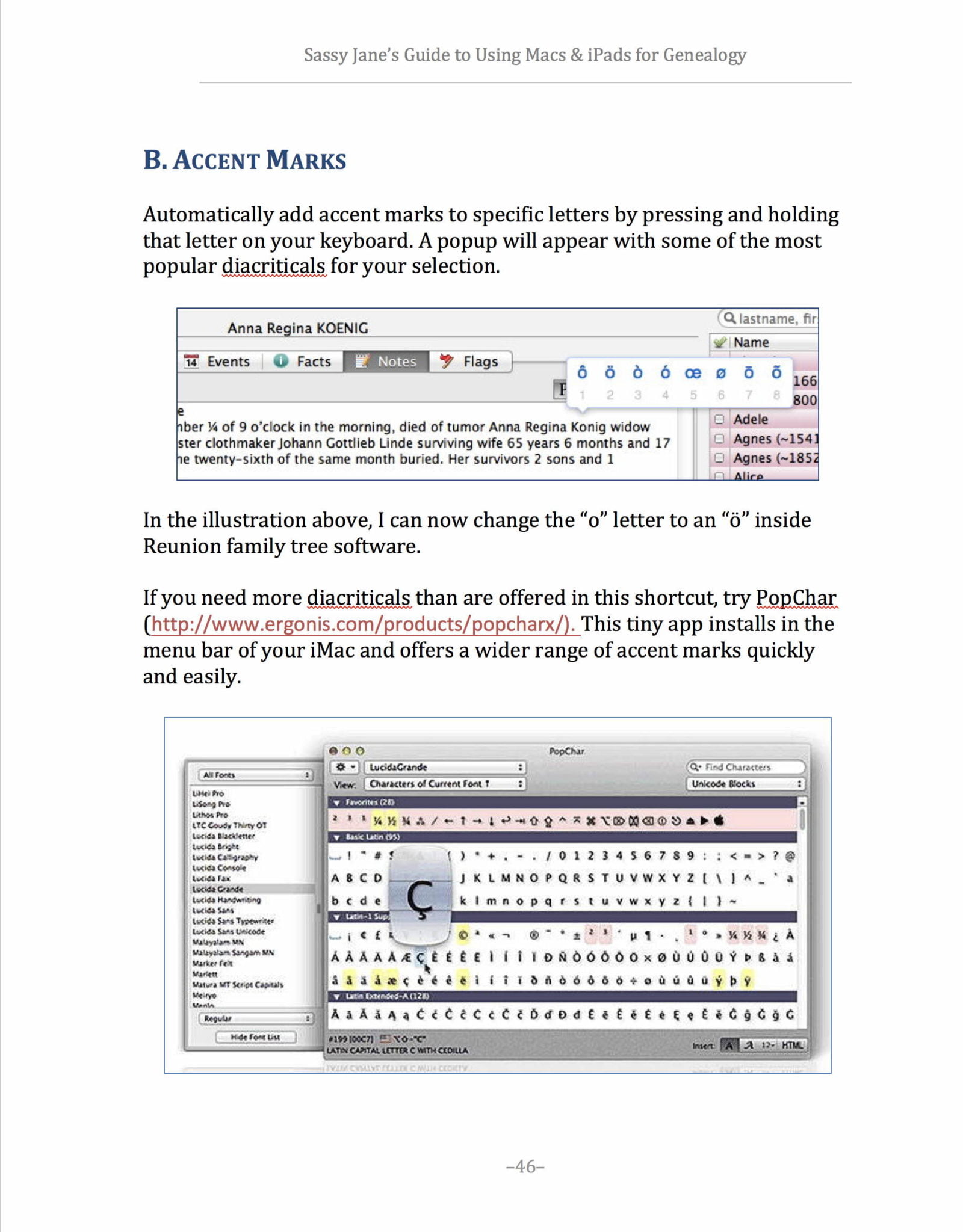 using macs and ipads accent marks