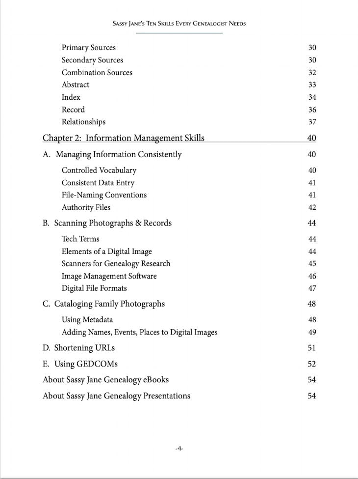 Ten_Skills_Every_Genealogist_Needs_Table of contents 2