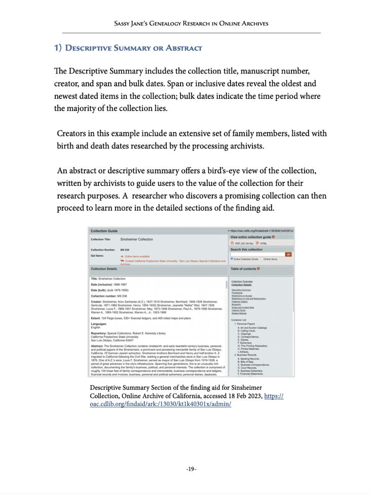 Genealogy-Research-in-Online-Archives-DescriptiveSummary